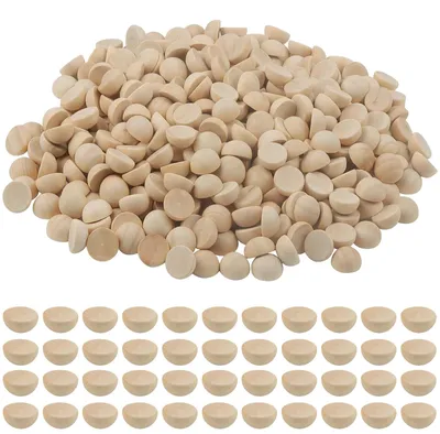Halbe Holzkugeln 15 mm, 500 Stück, unbehandelt, für DIY