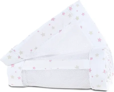 Produktbild von babybay Nestchen Mesh-Piqué für Maxi, Boxspring und Comfort, weiß Stern sand/beere