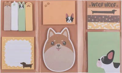 Produktbild von Hunde Haftnotizen Bürobedarf süße Klebezettel mit 6 verschiedenen Designs