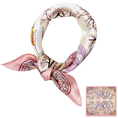 Image de Foulard femme - Soie de mûrier - 53 x 53 cm - Imprimé graphique - Léger