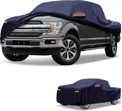 Produktbild von 1 Stück Universal Autoabdeckung Wasserdicht Alle Wetter Automotive Outdoor Anti-UV Sonnenschutz Regenschutz Vollabdeckung 190T-PU Marineblau Passend für LKW Länge 243" bis 250"