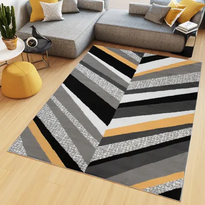 Obrázok produktu pre Tapiso Koberec MAYA Modern Grey Black Yellow Spálňa ÖKOTEX 160 x 230 cm