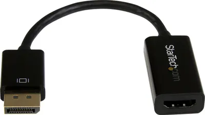 Produktbild von StarTech.com DisplayPort auf HDMI Adapter - 4K 30Hz Aktiver DP auf HDMI Video Konverter - DP zu HDMI Monitor/Fernsehgerät/Display Kabel Adapter Dongle - Ultra HD DP 1.2 auf HDMI 1.4 Adapter, 0,15 m, DisplayPort, HDMI Typ A (Standard), Stecker, Buchse, Gerade
