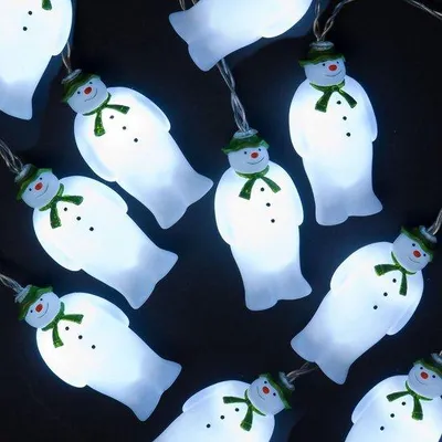Productafbeelding van Sneeuwman Lichtjes Binnen met 10 IJswitte LED Lampjes