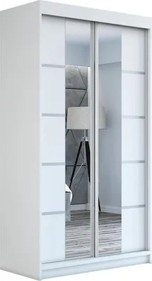 Produktbild von Schwebetürenschrank Kleiderschrank ERA 120 cm Schrank Garderobe Spiegel.Verschiedene Farben (Weiß, Schwarz, Somona). Möbel vom Hersteller!