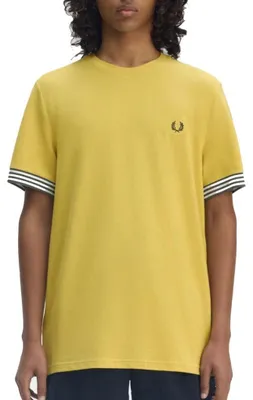 Produktbild von FRED PERRY STRIPED CUFF T-SHIRT Gelb