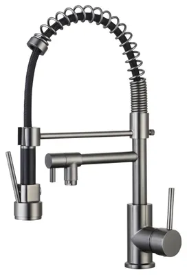 Image de Hotto mitigeur évier à douchette mobile gris gun métal Essebagno