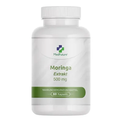 Produktbild von Moringa oleifera Extrakt-Kapseln 500 mg - 60 Kapseln Hoher Gehalt an Vitaminen und Mineralstoffen