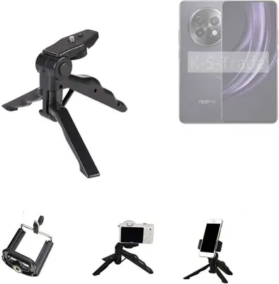 Produktbild von K-S-Trade Stativ Tisch-Ständer Dreibein Handy-Stativ Ständer kompatibel mit Realme 13+ 5G Mini-Stativ Smartphone Tripod Handy-Stativ aus Plastik