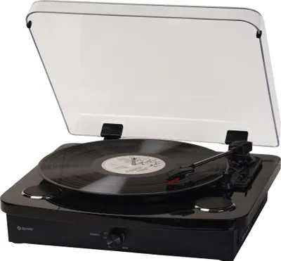 Zdjęcie produktu dla Denver VPL-230 - Gramofon z wbudowanymi głośnikami, Bluetooth, USB i gniazdem kart SD i MP3, czarny