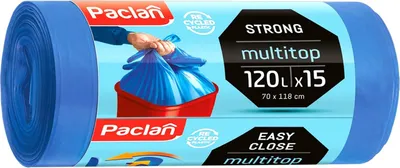 Zdjęcie produktu dla Worki na śmieci Paclan 120 litrów 15 szt.