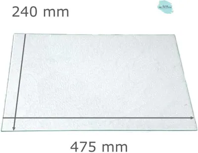 Produktbild von Kühlschrank Einlegeboden - Strukturglas Kathedral 4 mm - eckige Ecken - 475 mm x 240 mm - (89,96 EUR / qm - Mindestbfl. 0,25 qm - Kantenb. 5,35 EUR / lfm)