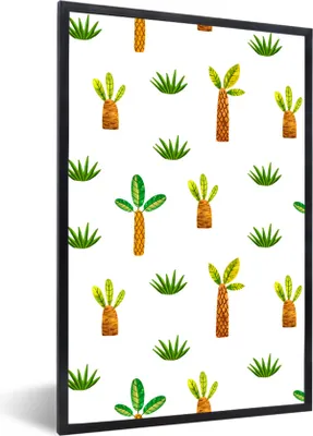 Produktbild von MuchoWow® Gerahmtes Poster Dschungel - Palme - Gras 60x90 cm - Poster mit Schwarzem Bilderrahmen Wandposter Rahmen Foto Bilder - Kunst