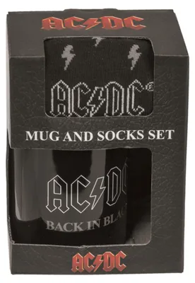 Produktbild von AC/DC Back in Black Geschenkset für Fans - Tasse und Socken