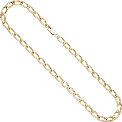 Produktbild von JOBO Lang-Panzerkette 925 Sterling Silber gold vergoldet 6,9 mm 45 cm Kette Halskette