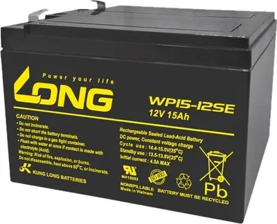 Zdjęcie produktu dla Akumulator kwasowo-ołowiowy KUNG LONG WP15-12SE-M, 12 V / 15 Ah