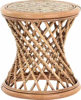Produktbild von KRINES HOME Rattan Hocker gekreuzt (Braun gewaschen) -  in DE