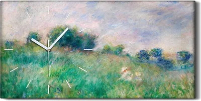 Produktbild von Wandbild Leinwand Bilder Wanduhr 60x30 Gemälde Wiese Wald Bäume Himmel Wolken - weiße Hände