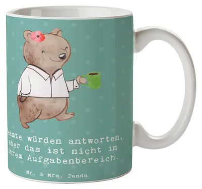 Produktbild von Mr. & Mrs. Panda Becher Beamtin Humor - Meeresbrise - Geschenk, Tasse, Beruf, Kaffeebecher, Berufsliebe, Pott, Berufe, cappuccinotasse, Geburtstag, mit Motiv, Teetasse