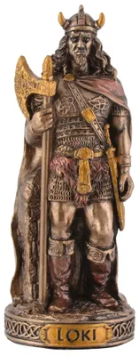 Miniaturfigur Germanischer Gott Loki, bronzefarben, 4x4x9 cm
