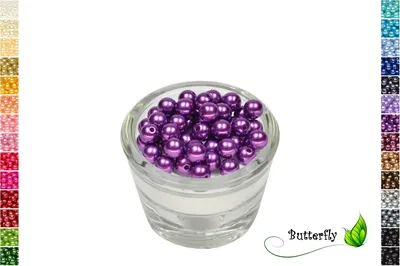 Produktbild von 50 Wachsperlen 8mm, Farbe:lila / purpur 465