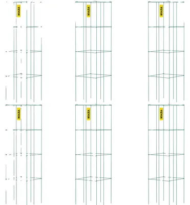 Image de VEVOR Cages à tomates, 14,6\" x 14,6\" x 39,4\", 6 paquets de cages carrées de support pour plantes, tours à tomates vertes en acier recouvert de PVC pour faire grimper les légumes, plantes, fleurs, fruits