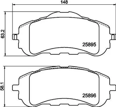 Produktbild von HELLA Bremsbeläge Satz Vorne Bremsklötze passend für PEUGEOT 308 SW II 8DB 355 021-321