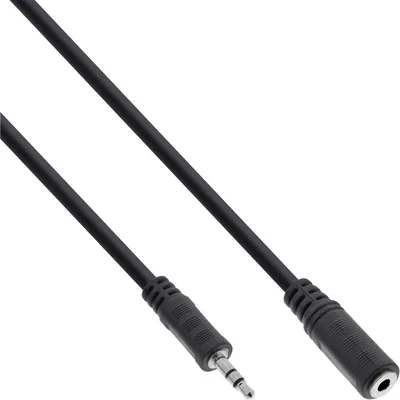 Produktbild von InLine Klinke Verlängerung, 3,5mm Klinke Stecker / Buchse, Stereo, 1m, 3.5mm, Stecker, 3.5mm, Buchse, 1 m, Schwarz