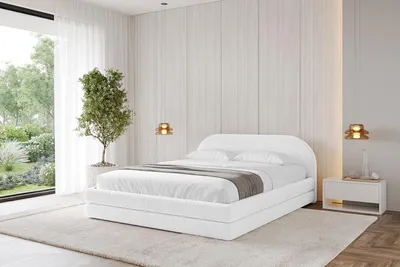Produktbild von ALTDECOR Polsterbett mit Bettkasten - LERIS-v1 - 140x200 - Weiß - Bett ohne Matratze, Doppelbett mit Stauraum und Latternrost, Boxbett mit Kopfteil