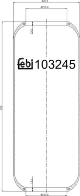 Produktbild von FEBI BILSTEIN Luftfederbalg 103245 Hinten für IVECO EuroStar 620mm 150mm 243mm