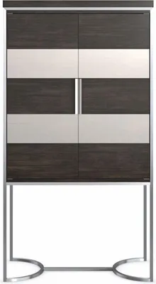 Obrázok produktu pre Casa Padrino luxusná barová skrinka / vinotéka hnedá / strieborná v. 198 cm - Barový nábytok