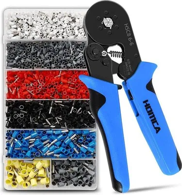 Produktbild von Famanu Crimpzange mit 1900 Crimpverbindern - Blau