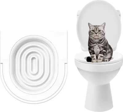 Produktbild von Katzentoiletten Trainingsset Weiß Passend für jede Toilette Einfach umschaltbar Trennungsdesign Robust