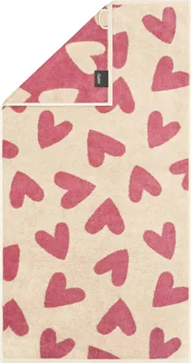 Produktbild von Cawö Duschtuch Heart Beats Hearts Beere (70x140 cm)