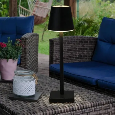 Productafbeelding van Firenze Oplaadbare Led Tafellamp Ip44 Zilverkleurig 38 Cm