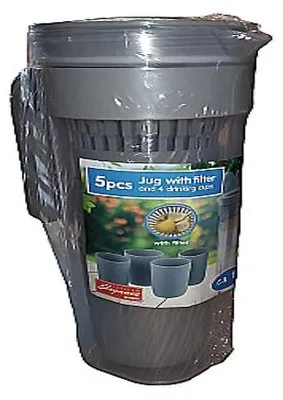 Produktbild von Kanne mit Filter und 4 Trinkbechern, 1 Liter