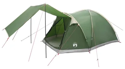 Image de vidaXL Tente de jardin avec toit vert, pour 4 personnes, en polyester et en acier