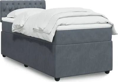 Produktbild von Möbel Boxspringbett mit Matratze Dunkelgrau 100x200 cm Samt - Bettrahmen 3287669