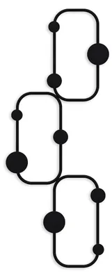 Image de CALICOSY - Porte manteaux mural 6 patères arrondies en métal noir H70 cm - LIZZARD