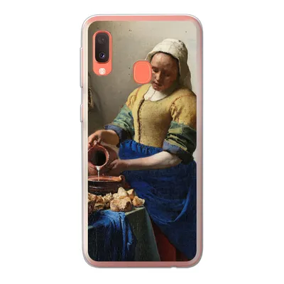 Produktbild von MuchoWow® Handyhülle Schutzhülle Hülle für Samsung Galaxy A20e Das Milchmädchen - Gemälde von Johannes Vermeer Silikon Softcase Handy Hülle - Abdeckung