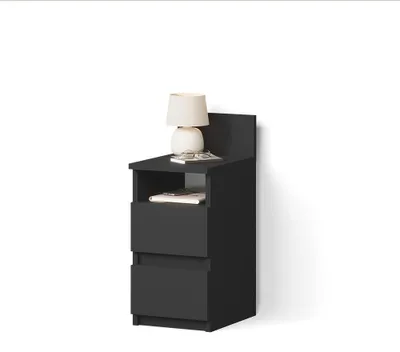 Immagine prodotto di Comodino Livinity Roya Nero 25 x 59.1 cm con 2 cassetti, Model 62508