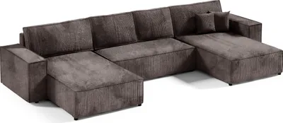 Produktbild von KEF  Ecksofa Porto – U-Form – 398x85x185 cm – Mit Schlaffunktion – Liegefläche 140x344 cm – Mit Bettkasten – Wellenfedern und Schaumstoff - Poso 6