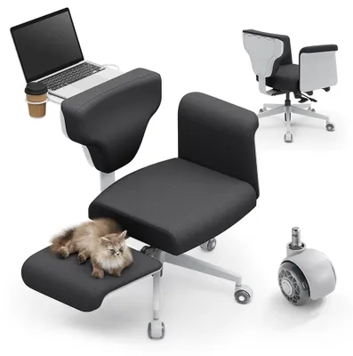 Zdjęcie produktu dla Krzesło, wielostopniowa regulacja, ergonomiczna konstrukcja, ciemnoszary