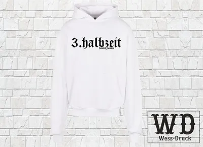 Produktbild von Wessdruck 3. Halbzeit Hoodie Weiß Schwarz 3XL