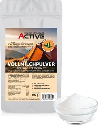 Produktbild von GOLDEN PEANUT ACTIVE Vollmilch Pulver sprühgetrocknet 600 g Reise Outdoor Camping Nahrung Instant