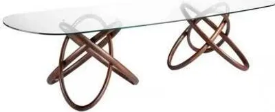 Zdjęcie produktu dla Designer Moderner Esszimmer Tisch Luxus Ovaler Glastisch Glas Möbel