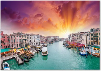 Produktbild von Tulup® Glas-Bild - 100 x 70 - Wandbild aus Glas - Wandkunst - Wandbild hinter gehärtetem Sicherheitsglas - Landschaften - Venedig - Mehrfarbig