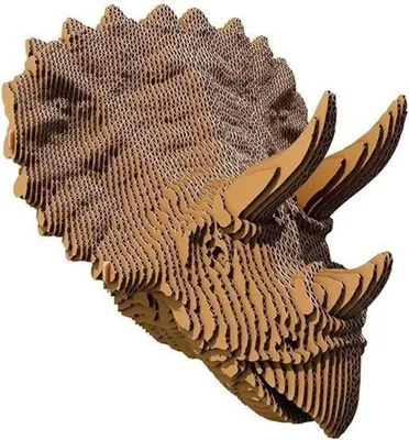 Produktbild von Triceratops 3D Wandpuzzle aus Karton – Bastelset für Kinder