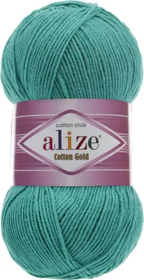 100g Strickgarn Alize Cotton Gold Uni Klassikgarn Häkelgarn wasserblau