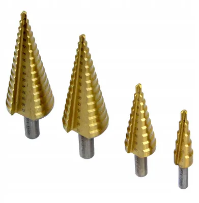 Produktbild von Titan Stufenbohrer Kegelbohrer HSS 4-32mm 4-teiliges Set
